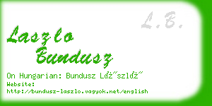 laszlo bundusz business card